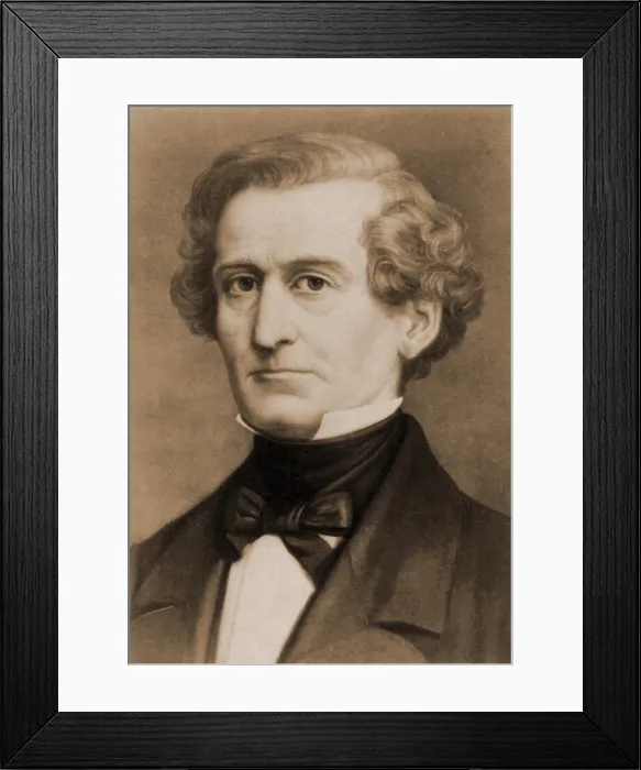 Framed Print : Hector Berlioz (1803-1869) French romantic composer best known for his first great work, SYMPHONIE FANTASTIQUE (1830). Painting by Ernst Hader