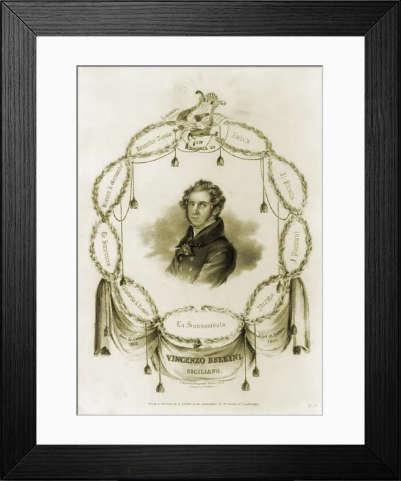 Framed Print : Vincenzo Bellini (1801-1835) Italian composer best known for the opera NORMA (1831) Framed Print : Vincenzo Bellini (1801-1835) Italian composer best known for the opera NORMA (1831)