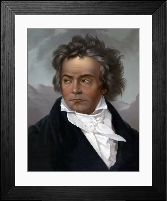 Framed Print : Ludwig van Beethoven (1770-1827). 1819 portrait by Ferdinand Schimon (1797-1852)