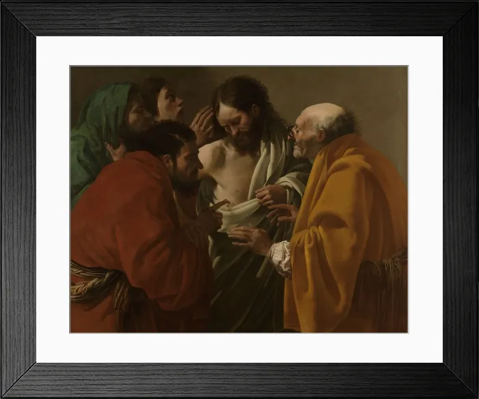 Framed Print : The Incredulity of Thomas, by Hendrick ter Brugghen, 1522, Dutch painting, oil on canvas
