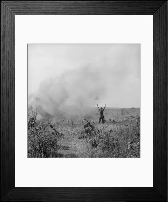 Framed Print : Vietnam War. US Army soldier directs a helicopter to pick up soldiers injured after a parachute drop in South Vietnam. Oct. 1966 Framed Print : Vietnam War. US Army soldier directs a helicopter to pick up soldiers injured after a parachute drop in South Vietnam. Oct. 1966