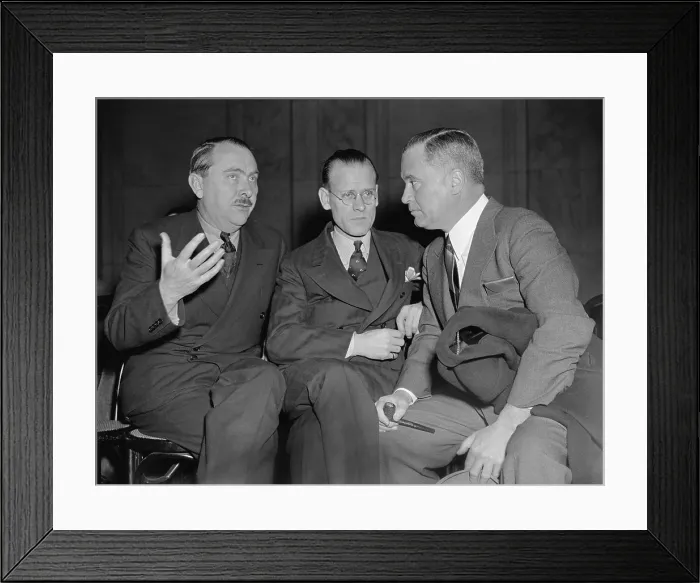 Framed Print : American television inventor, Philo T. Farnsworth testified to a Congressional committee about the difficulties in getting patents