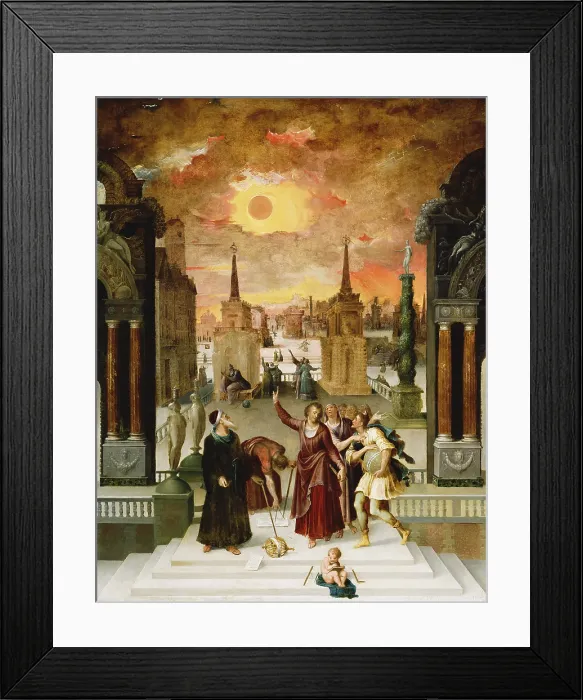 Framed Print : Pseudo-Dionysius the Areopagite Converting the Pagan Philosophers, by Antoine Caron, c. 1570, French painting, oil on panel Framed Print : Pseudo-Dionysius the Areopagite Converting the Pagan Philosophers, by Antoine Caron, c. 1570, French painting, oil on panel