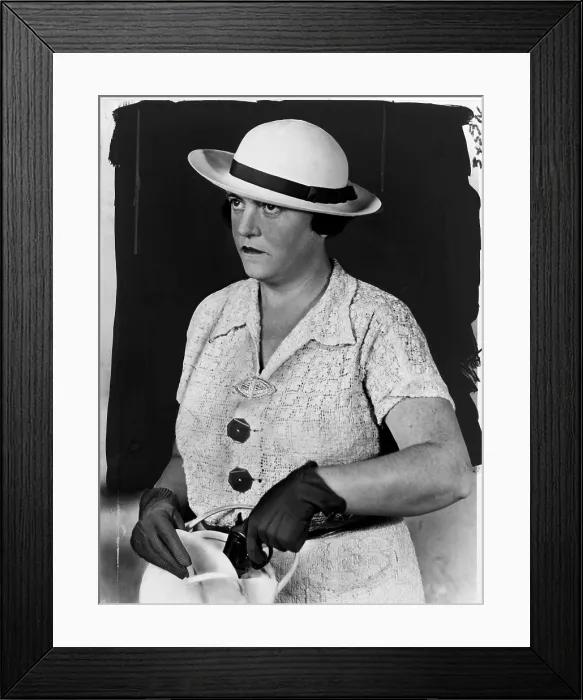 Framed Print : Mary Agnes Shanley, New York City detective, half-length portrait, facing left, pulling a pistol out of her handbag Framed Print : Mary Agnes Shanley, New York City detective, half-length portrait, facing left, pulling a pistol out of her handbag