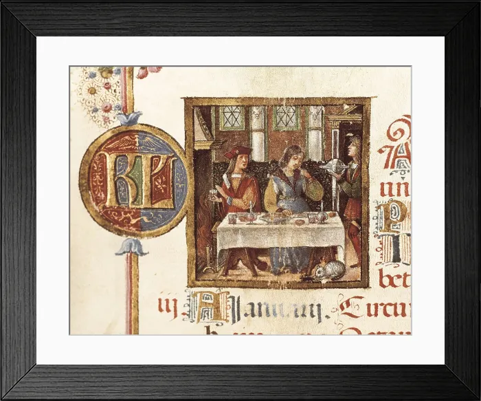 Framed Print : Breviario di Ercole i d'Este. 2nd half 15th c. Month of January. Renaissance art. Miniature Painting. ITALY. Modena. Estense Library. AISA / Everett Collection**US SALES ONLY**