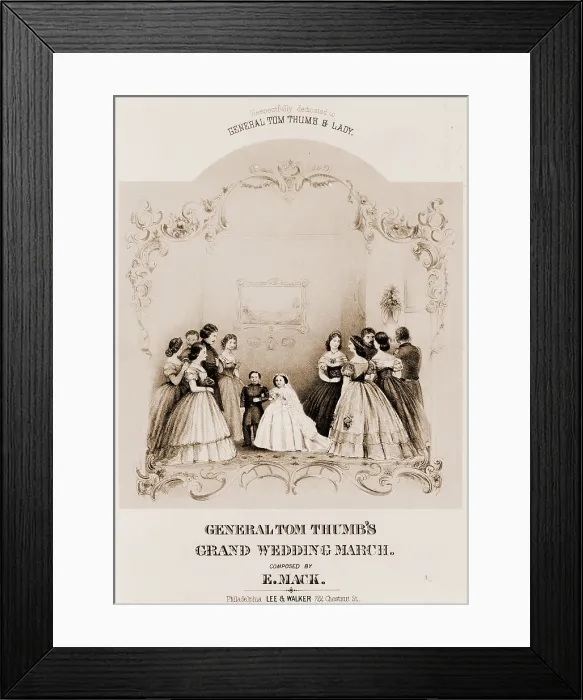 Framed Print : General Tom Thumb's grand wedding march, popular sheet music celebrating P.T. Barnum's tiny performer. 1863 Framed Print : General Tom Thumb's grand wedding march, popular sheet music celebrating P.T. Barnum's tiny performer. 1863