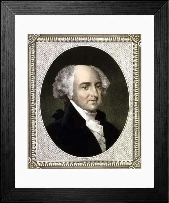 Framed Print : John Adams, 2nd president of the United States, color lithograph ca. 1846