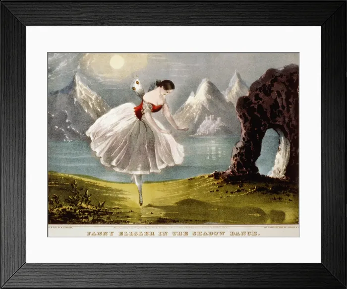 Framed Print : Fanny Elssler (1810-1884), Austrian ballerina, as the water-nymph Ondine performing a dance with her own shadow