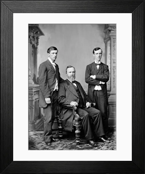 Framed Print : President Rutherford B. Hayes and two sons