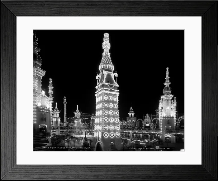 Framed Print : Coney Island, Luna Park at night. New York City, photograph, 1905