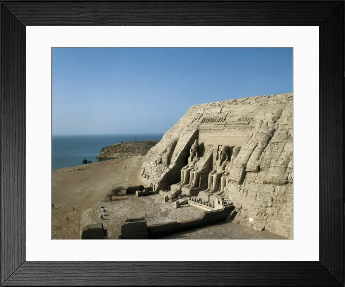 Framed Print : Great Temple of Rameses II. EGYPT. ASWAN. Abu Simbel. Great Temple of Rameses II. Main entrance to the Great Temple. Egyptian art. New Kingdom. Architecture