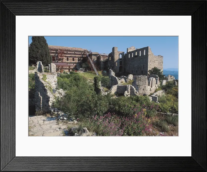 Framed Print : GREECE. PELOPONNESE. LACONIA. Mistra. Palace of Paleologus Emperors and wall (15th c.). Late Byzantine art. AISA / Everett Collection**US SALES ONLY**
