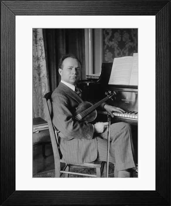 Framed Print : Mischa Elman (1891-1967), Ukrainian born violin virtuoso became a United States citizen in 1923