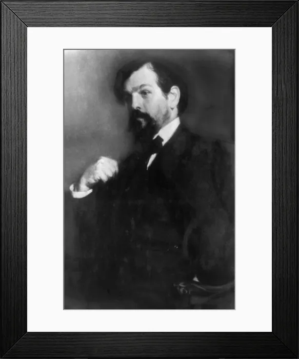 Framed Print : Claude Debussy (1862-1918, French composer, in portrait by J.E. Blanche. His expressive music is often compared to the Impressionist style of painting) Framed Print : Claude Debussy (1862-1918, French composer, in portrait by J.E. Blanche. His expressive music is often compared to the Impressionist style of painting)