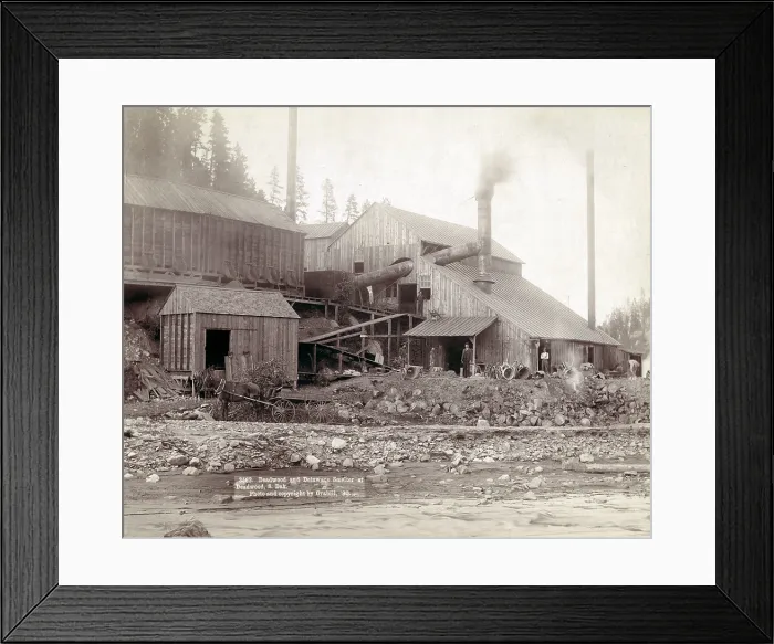 Framed Print : Deadwood and Delaware smelter at Deadwood, South Dakota, photograph by John C. H. Grabill, 1890