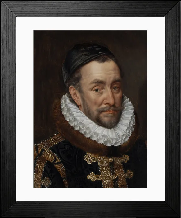 Framed Print : William I, Prince of Orange, by Adriaen Thomasz. Key, c. 1579, European painting, oil on panel