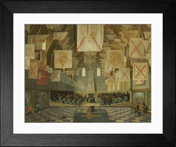 Framed Print : The Great Hall of the Binnenhof, The Hague, during the Great Assembly of the States-General in 1651, by Bartholomeus van Bassen and Anthonie Palamedes, c. 1651 Framed Print : The Great Hall of the Binnenhof, The Hague, during the Great Assembly of the States-General in 1651, by Bartholomeus van Bassen and Anthonie Palamedes, c. 1651