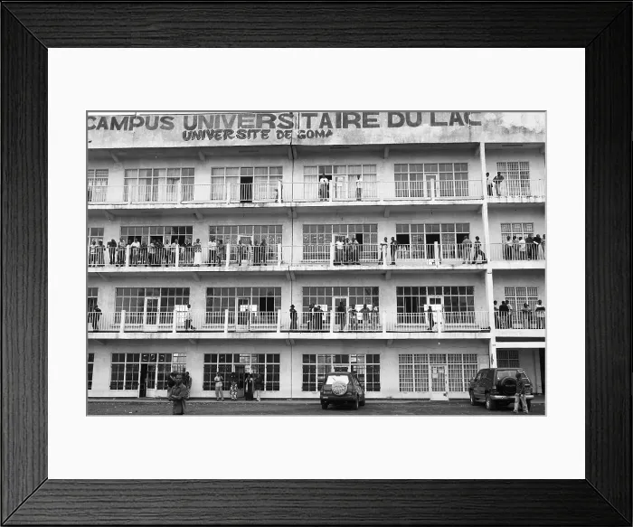 Framed Print : CONGO, Democratic Republic of the. NORTH KIVU. Democratic Republic of the Congo (2008). Kivu Conflict. Universitary campus of Goma, near the Lake Kivu Framed Print : CONGO, Democratic Republic of the. NORTH KIVU. Democratic Republic of the Congo (2008). Kivu Conflict. Universitary campus of Goma, near the Lake Kivu