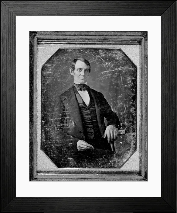 Framed Print : Abraham Lincoln (1809-1856) in daguerreotype by Nicholas H. Shepherd between 1846-47, during Lincolns term in Congress Framed Print : Abraham Lincoln (1809-1856) in daguerreotype by Nicholas H. Shepherd between 1846-47, during Lincolns term in Congress