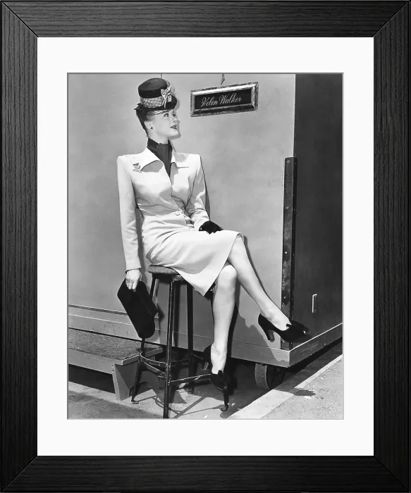 Framed Print : HER ADVENTUROUS NIGHT, Helen Walker, outside her dressing room on the Universal lot, April 1946