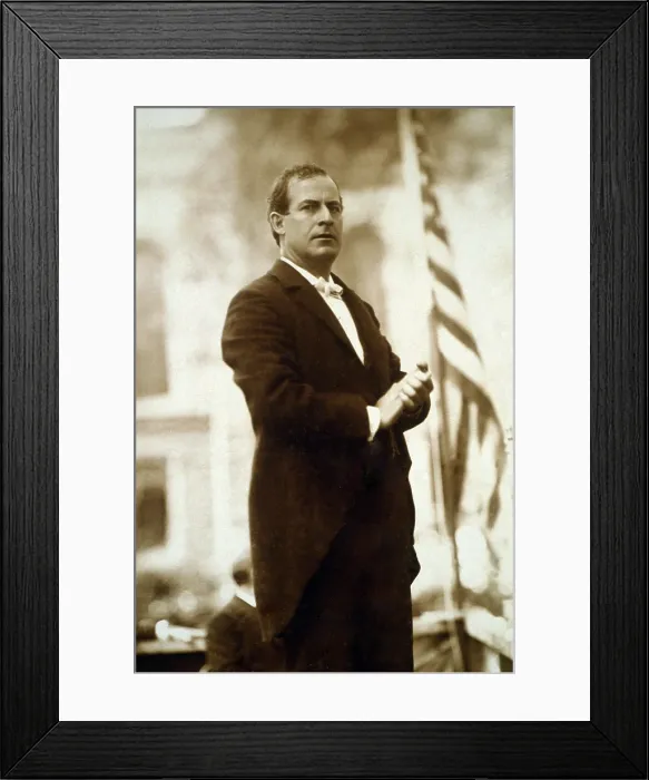 Framed Print : William Jennings Bryan, Democratic party presidential candidate. Cabinet card, Oct 3, 1896