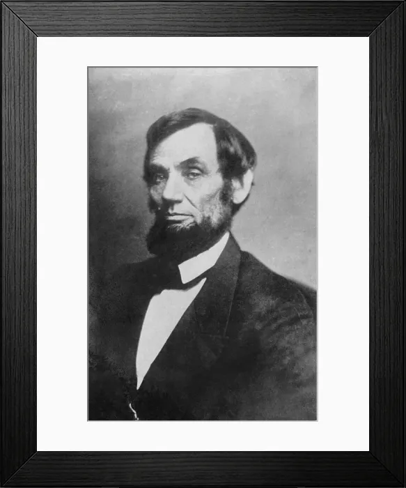 Framed Print : Abraham Lincoln (1809-1856) portrait by Mathew Brady in between 1861 and 1863