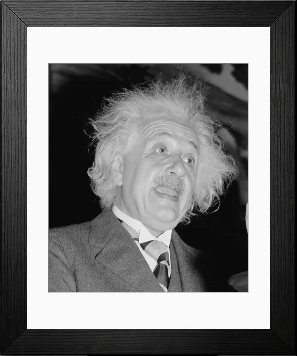 Framed Print : Albert Einstein (1879-1955), speaking in Washington, D.C. ca. 1940 Framed Print : Albert Einstein (1879-1955), speaking in Washington, D.C. ca. 1940