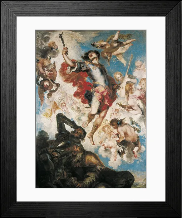 Framed Print : HERRERA, Francisco de, called 'el Mozo' (1622-1685). The Triumph of St. 1654. Painted for the altar of the Carmelitas Descalzas in Madrid. Baroque art. Oil on canvas