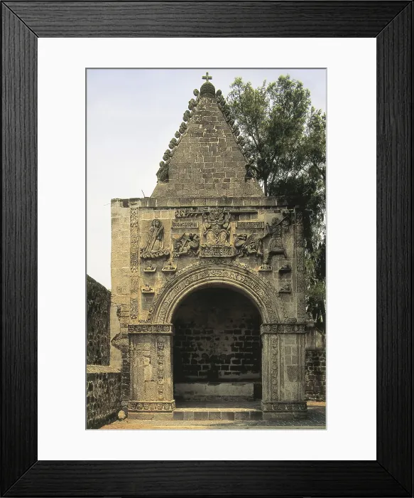 Framed Print : MEXICO. PUEBLA. Calpan. Franciscan convent of San Andrs (1548). Posa of San Miguel, one of the four open chapels located at every corner of the courtyard. Renaissance art Framed Print : MEXICO. PUEBLA. Calpan. Franciscan convent of San Andrs (1548). Posa of San Miguel, one of the four open chapels located at every corner of the courtyard. Renaissance art