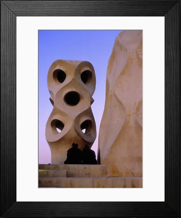 Framed Print : SPAIN. Barcelona. Mil House or 'The Quarry'. Detail of the roof chimneys. Modernism. Architecture Framed Print : SPAIN. Barcelona. Mil House or 'The Quarry'. Detail of the roof chimneys. Modernism. Architecture