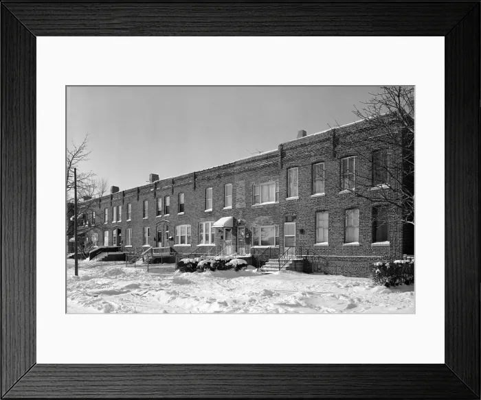 Framed Print : Pullman Palace Car Works. Worker's Housing, built 1880s. Langley Avenue, Pullman, Illinois