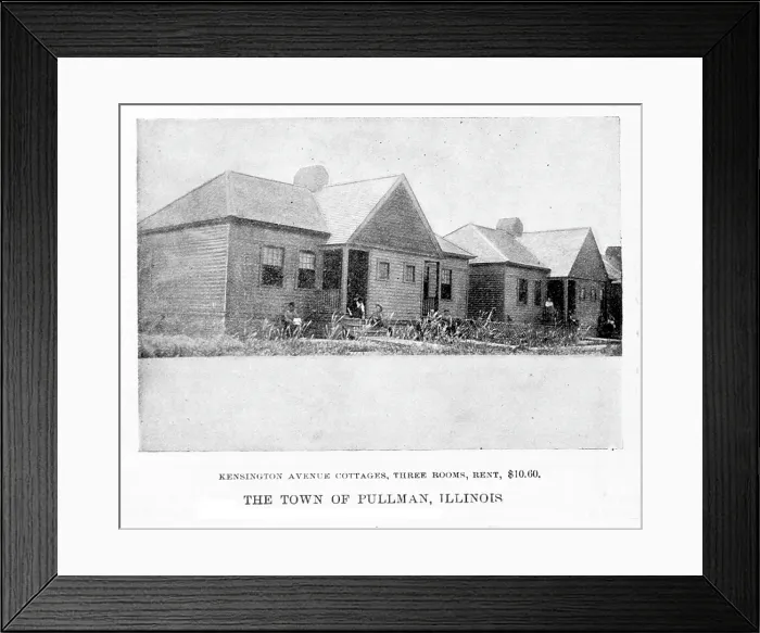 Framed Print : Pullman Palace Car Works. Worker's Housing, built 1890s. Kensington Avenue, Pullman, Illinois. 1894