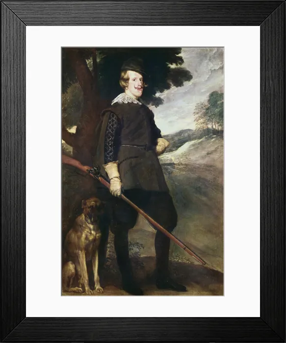 Framed Print : VELAZQUEZ, Diego Rodriguez de Silva (1599-1660). Philip IV as a Hunter. 1634 - 1636. Portrait dressed as a hunter. Baroque art. Oil on canvas. SPAIN. Madrid. Prado Museum