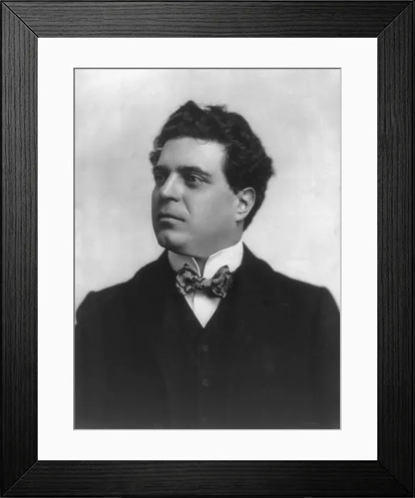 Framed Print : Pietro Mascagni (1863-1945) Italian composer of realistic operas, of the verismo style. And wrote his last opera, NERONE, praising Mussolini. 1903