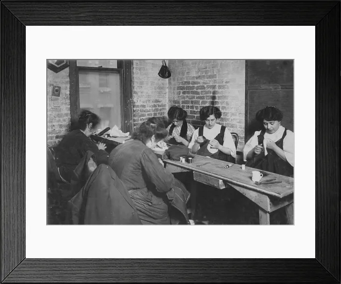 Framed Print : Sweatshop of Mr. Goldstein, 30 Suffolk Street, New York City, photograph by Lewis Wickes Hine, February, 1908