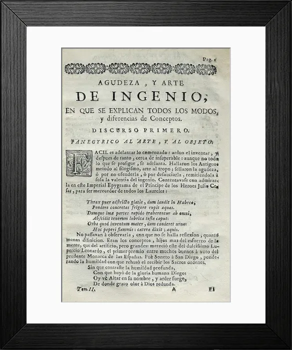 Framed Print : GRACIAN, Baltasar (1601-1658) Framed Print : GRACIAN, Baltasar (1601-1658)