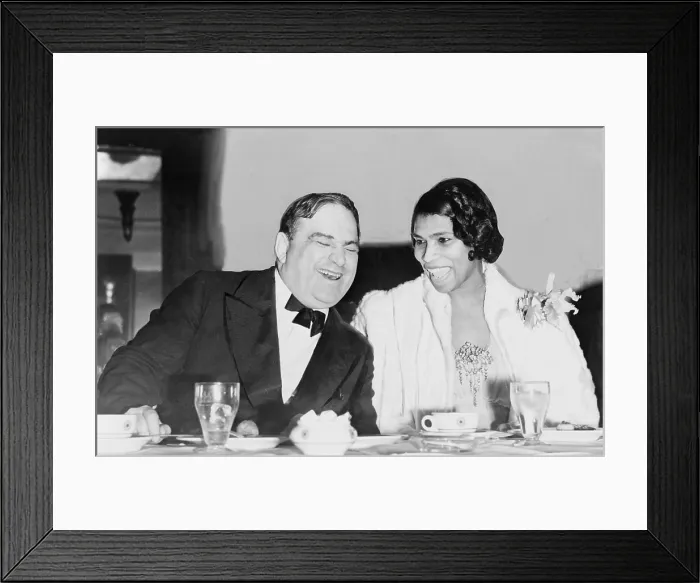 Framed Print : Marian Anderson (1897-1993), and Fiorella La Guardia (1882-1947), Mayor of New York City, at reception table in 1939