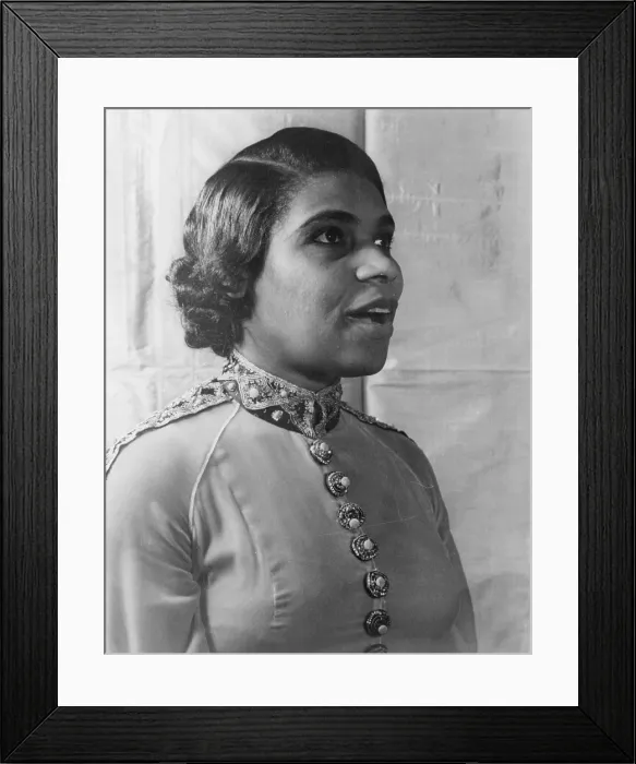 Framed Print : Marian Anderson (1897-1993), African American contralto singing in 1940 portrait by Carl Van Vechten