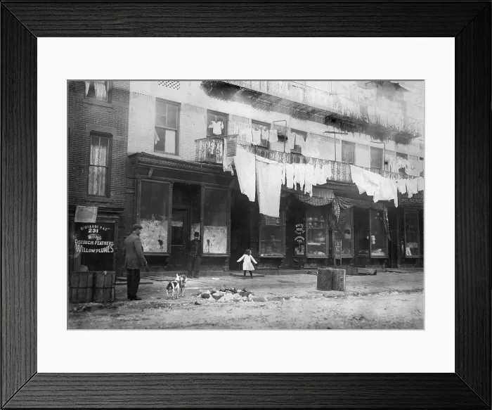 Framed Print : New York City, from caption: 233 E. 107th Street, rent sign states that these are Eleganti Apartmenti