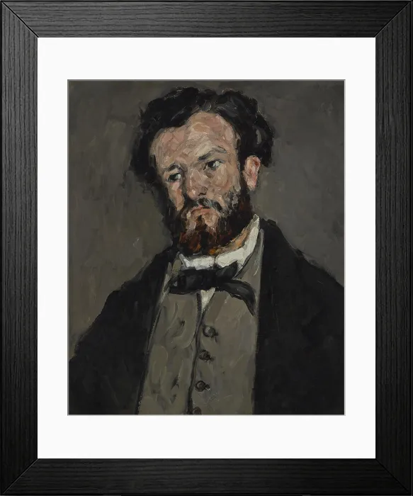 Framed Print : Portrait of Anthony Valabregue, by Paul Cezanne, 1869-71, French Post-Impressionist painting, oil on canvas