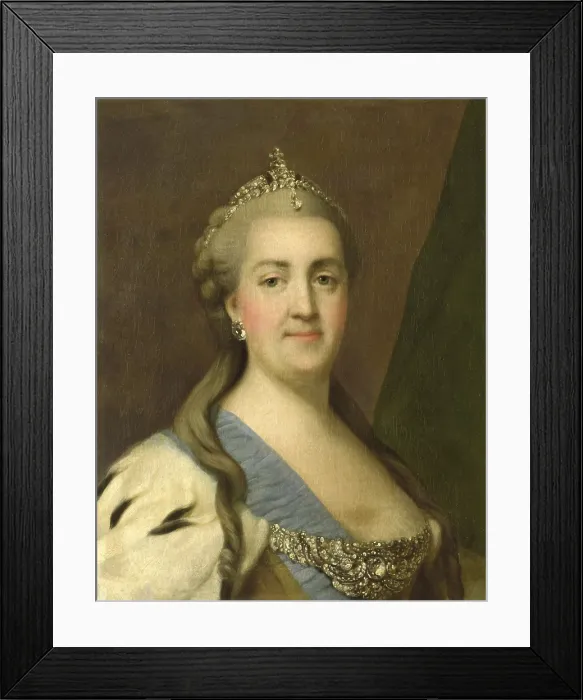 Framed Print : Catherine II (1729-96), Empress of Russia, by Vigilius Erichsen, 1757-72, Danish painting, oil on canvas