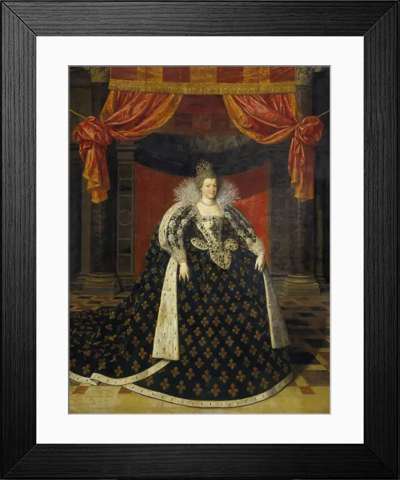 Framed Print : Marie de Medicis, Consort of Henry IV, King of France, by Frans Pourbus the Younger, c. 1600-20, Flemish painting, oil on canvas Framed Print : Marie de Medicis, Consort of Henry IV, King of France, by Frans Pourbus the Younger, c. 1600-20, Flemish painting, oil on canvas