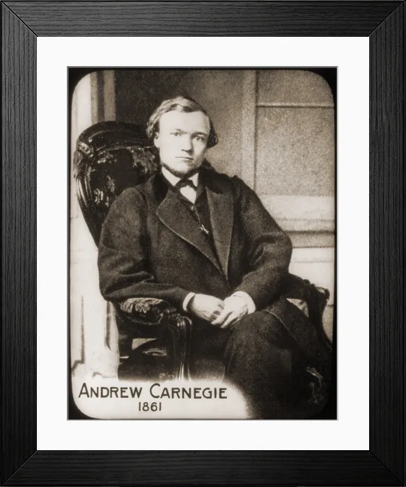 Framed Print : Andrew Carnegie (1835-1919) in 1861, when he was appointed Superintendent of the Military Railways and telegraph lines in the East Framed Print : Andrew Carnegie (1835-1919) in 1861, when he was appointed Superintendent of the Military Railways and telegraph lines in the East