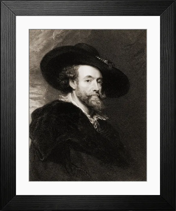 Framed Print : Peter Paul Rubens (1577-1640), Flemish Baroque painter in 1625. 19th century engraving by James Posselwhite
