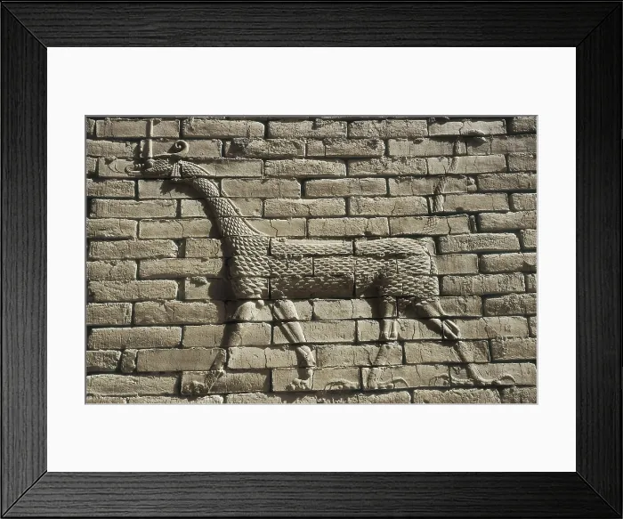 Framed Print : IRAQ. Babylon. Relief of an animal half-dragon half-bull related to the god Marduk. Babylonian art. Neo-Babylonian Art. Relief on rock. AISA / Everett Collection**US SALES ONLY** Framed Print : IRAQ. Babylon. Relief of an animal half-dragon half-bull related to the god Marduk. Babylonian art. Neo-Babylonian Art. Relief on rock. AISA / Everett Collection**US SALES ONLY**
