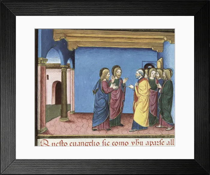 Framed Print : DE PREDIS, Cristoforo (1440-1486). Stories of Saint Joachim, Saint Anne, Virgin Mary, Jesus, the Baptist and the End of the World. 1476