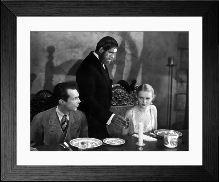 Framed Print : THE OLD DARK HOUSE, Raymond Massey, Boris Karloff, Gloria Stuart, 1932