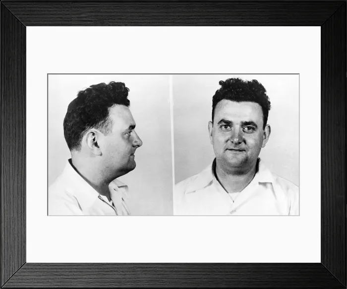 Framed Print : David Greenglass (b. 1922), in mug shots from his arrest for nuclear espionage