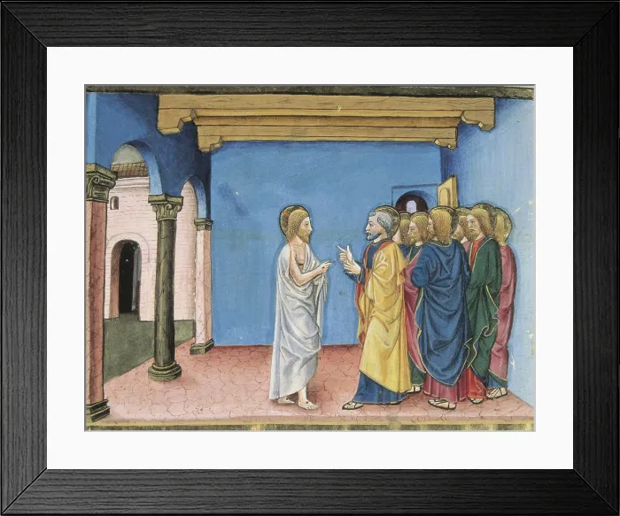 Framed Print : DE PREDIS, Cristoforo (1440-1486). Stories of Saint Joachim, Saint Anne, Virgin Mary, Jesus, the Baptist and the End of the World. 1476
