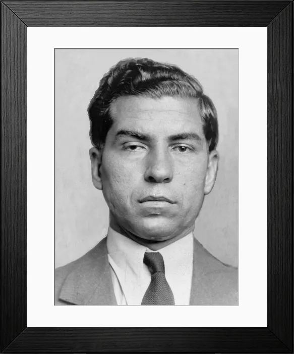 Framed Print : Lucky Luciano (1896-1962) was imprisoned from 1935 to 1946, when his sentence was commuted for his World War II efforts to end sabotage in the port of NYC